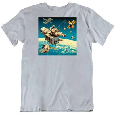 Camiseta Pesca para satélites fuera de la estación espacial fantasía ciencia ficción Foto 1 de 4