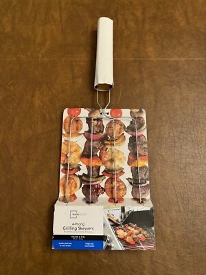 NWT 4-Prong Grilling Skewers With Finger Grip Wood Handles - Image 1 of 3