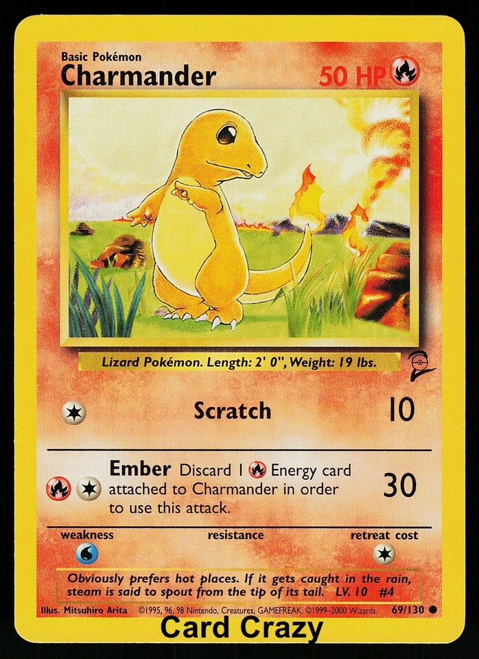Charmander 69/130 - Base Set 2 - WoTC Pokemon Card - Near Mint (NM) - Image 1 of 1