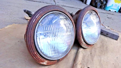 Ford Truck 1942 1946 1947 CONJUNTOS DE FAROS Par Original Cubos Anillos Foto 1 de 4