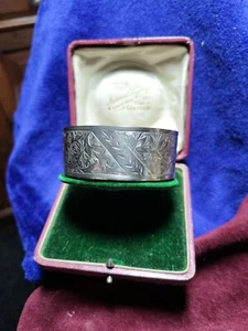 Antiker viktorianischer Armreif Silber verziert graviert  - Bild 1 von 6