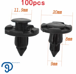 Para Nissan 8 mm 100 piezas Clips de parachoques Plástico Remache Sujetador Guardabarros Empuje - Imagen 1 de 6