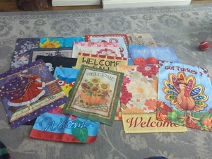 Lot of 16 Small Garden House Yard Flags Holiday, Nature, Christmas - Nice Mix - Picture 1 of 9