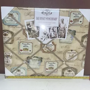 The French Memo Board. Fabric Photo Display Board with Hooks 21 X 18 - Picture 1 of 6