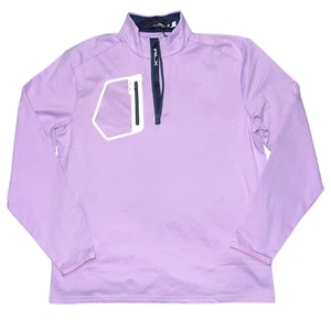 RLX Ralph Lauren Golf Pullover Mens L Purple Top Zipper Wicking NWT - Picture 1 of 12