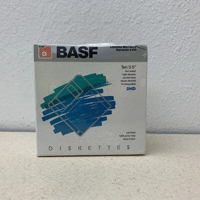 Disquetes BASF 2 caras 3,5" 2HD paquete de 10 NUEVO SELLADO DE FÁBRICA Foto 1 de 4