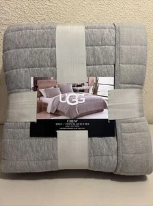 Ugg Crew Twin/Twin XL Bettdeckenset 66X90 1Sham 26X20 Dichtung grau Öko Tex NEU - Bild 1 von 8