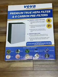 VEVA Air Purifier Advanced Filters Premium HEPA Size A21 Carbon 17x12.5x3 - Picture 1 of 3