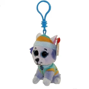 TY Beanie Boos 3" Paw Patrol EVEREST Key Clip Stuffed Animal Plush w/ Heart Tags - Picture 1 of 1
