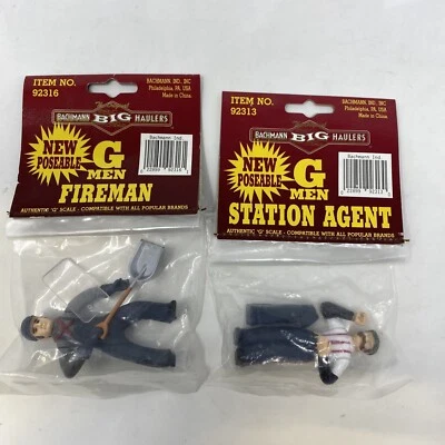 2 Figuras Bachmann Big Haulers G Hombres Bombero 92316 y Agente de Estación 92313 Nuevas Foto 1 de 4