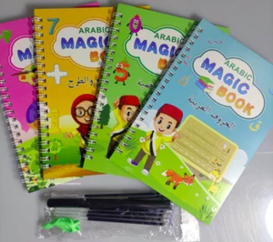 Islamic Reusable 4 Magic Copy Books Writing Groove Arabic Alphabet Muslim Kids - Picture 1 of 11