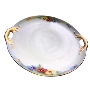 Plato de porcelana floral pintado a mano - decorativo vintage coleccionable - Imagen 1 de 5
