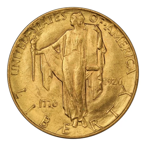 1926 $2.50 Sesquicentennial Gold Commemorative PCGS AU58 CAC Cover
