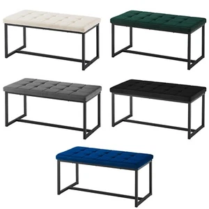Velvet Padded Ottoman Stool Bed Bench Dining Bench Multicolor Living room Modern - Picture 1 of 70