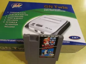 NEW SILVER GN TWIN GAME SYSTEM PLAYS GENESIS AND NES GAMES Mario & duck hunt - Picture 1 of 1