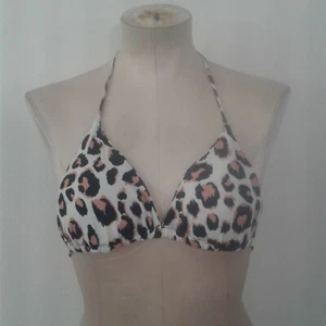 Women's Unbranded White Animal Print Padded Bikini Top Swimsuit Medium - Picture 1 of 7