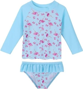 HUAANIUE Baby/Toddler Girls Swimsuit Rashguard Set Flower Tankini (5-6 T, Light - Picture 1 of 1