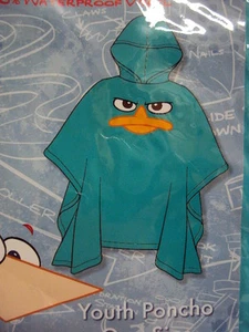PONCHO DISNEY PHINEAS AND FERB, AGENTE P JUVENIL TALLA 100% VINILO IMPERMEABLE NUEVO - Imagen 1 de 2