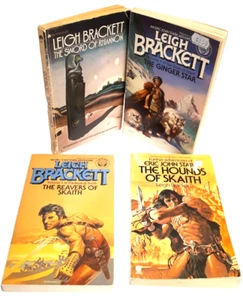 Lot of 4 Vintage Leigh Brackett PB Books w/ Skaith Trilogy Del Rey 1st prints - Picture 1 of 12