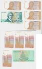 5 Banknoten Kroatien 4 X 1 Und 100000 Dinar 1991 1993 138199