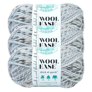 (3 Pack) Lion Brand Yarn 640-548D Wool-Ease Thick & Quick Bulky Yarn, Arctic Ice - Picture 1 of 4