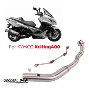 Motorcycle Exhaust Mid Link Tube Slip On 51mm Mufflers For Kymco 400-Xciting400 - Picture 1 of 3