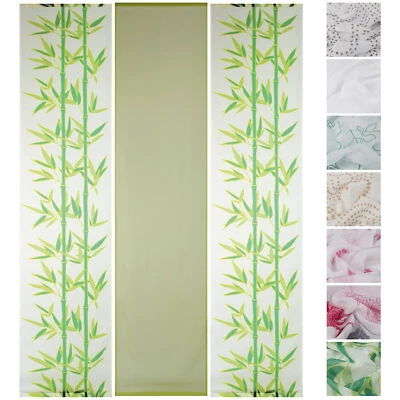 Flächenvorhang 3er Pack 60x260cm mit Druck inkl. Zubehör Schiebevorhang Gardine - Bild 1 von 4