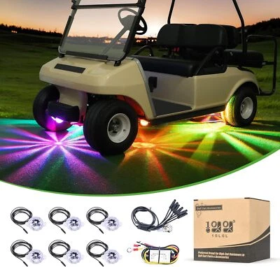 Kit de luces de roca LED RGB para carro de golf Kit de iluminación inferior para Yamaha EZGO Club Car Foto 1 de 4