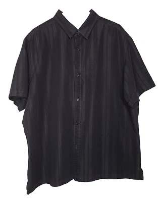 Axcess Mens Short Sleeves Button Up Shirt Black Size XL B011 - Image 1 of 4
