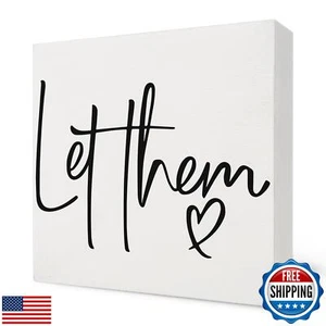 Nvotell Let Them Wooden Sign - Mental Health Quotes Wood Box Signs 5x5 Inches - Picture 1 of 5
