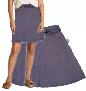 FALDA CHAKA TOAD & CO Mujer Púrpura Batik Línea A Elastizada Caminata Viaje Informal XS - Imagen 1 de 4