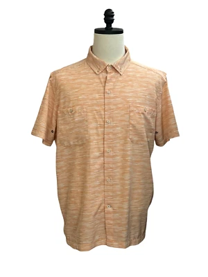 Caribbean Joe Fishing Shirt Mens XL Coral Vented Short Sleeve Collar Button Down - Image 1 of 2