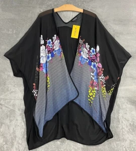 Citron Santa Monica Damen LG 100 % Seide Blumenmuster offener Schal Drapieren Wrap Abdeckung - Bild 1 von 8
