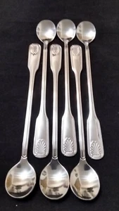 6 Iced Tea Spoons Stainless Steel Long Handle Ice Tea Coffee 8 1/4" Heavy Spoon - Picture 1 of 4