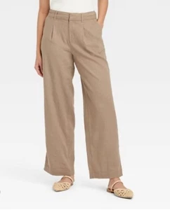 New Women's Wide Leg Dress Pants in Beige Size 14 - Picture 1 of 3