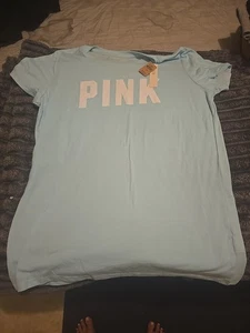 Victoria Secret Pink Shirt Bn Baby Blue Pink Is In White But Looks Like Pink - Picture 1 of 6