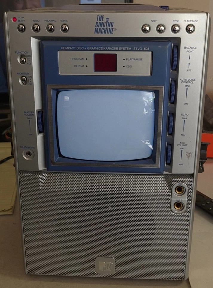 MTV The Singing Machine (2003) VTG CD+Graphics Karaoke System #STVG-503 No Mics - Image 1 of 4
