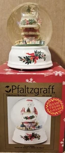 Pfaltzgraff Christmas Heritage Santa Claus Musical Tree Double Snow Globe. NEW - Picture 1 of 8