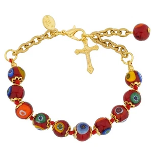 Pulsera de rosario de mosaico de vidrio GlassOfVenice Murano - roja - Imagen 1 de 5