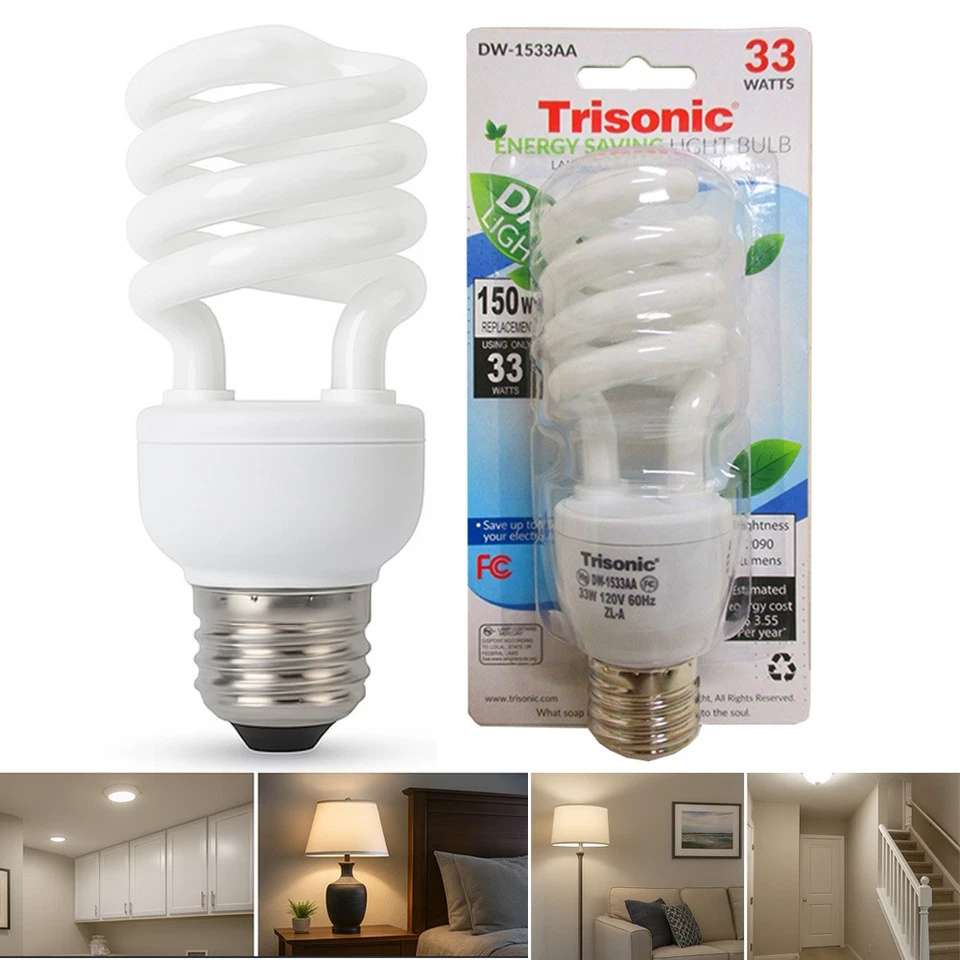 Daylight Light Bulb Cfl 33 W 150 Watt Repl White Compact Fluorescent - Image 1 of 1