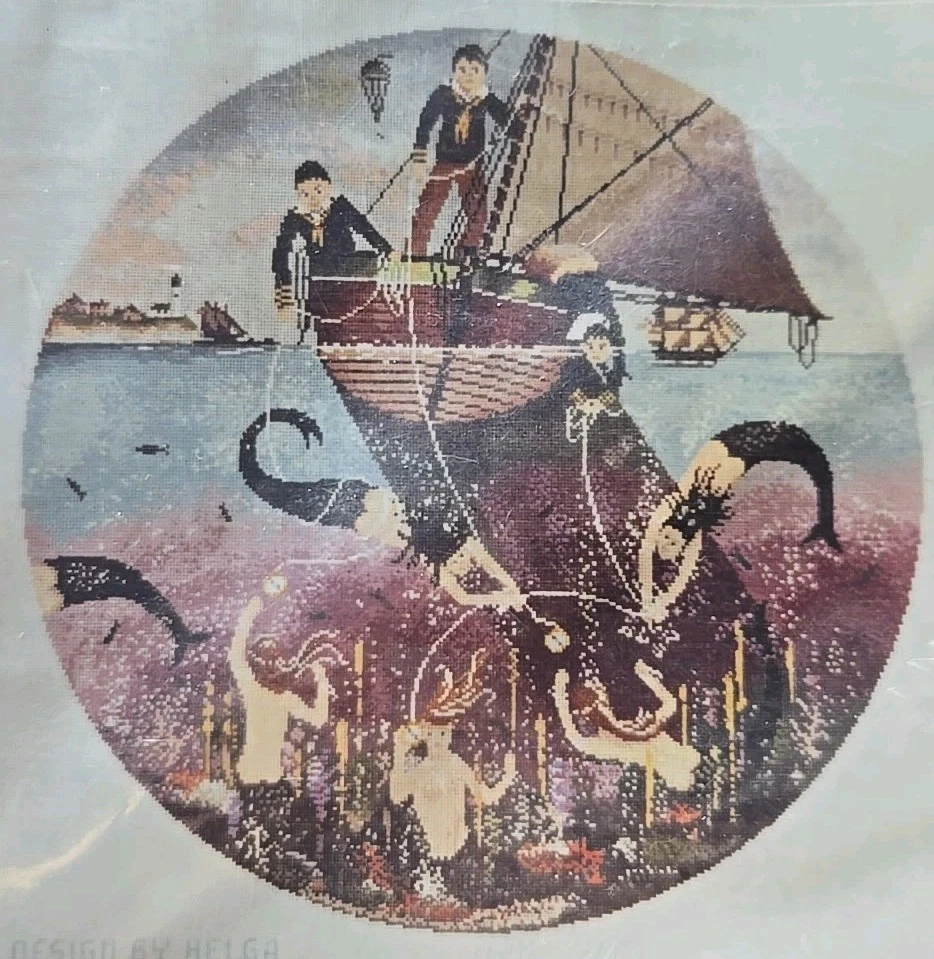 Vintage Design by Helga Counted Cross Stitch Pattern Cahoon Clock Makers Sign - Image 1 of 4