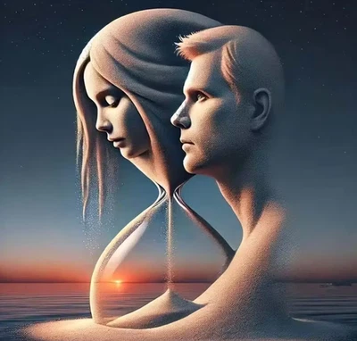 Kit Pintura Arte Diamante 5D Pareja Hecho de Arena con Reloj de Arena 30cmx30cm Foto 1 de 4