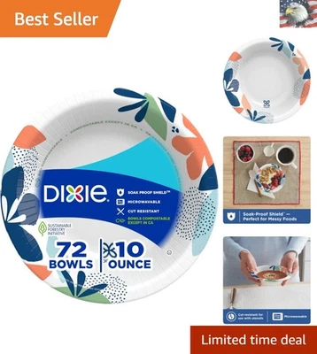 Cuencos de papel resistentes a fugas de 10 OZ - 72 unidades para bocadillos, postres y almuerzo Foto 1 de 4