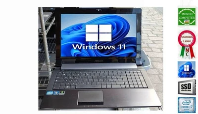 PORTATILE NOTEBOOK ASUS N53S CPU INTEL CORE i7-2630QM SSD WINDOWS 11 - Immagine 1 di 2