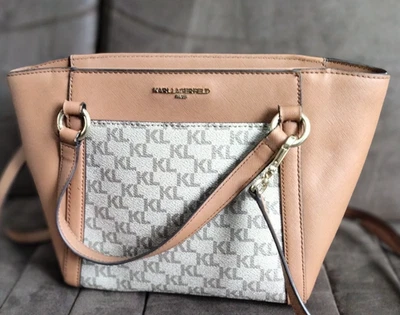 Karl Lagerfeld Monogram Designer Tote Brown man made Bag - Image 1 of 4