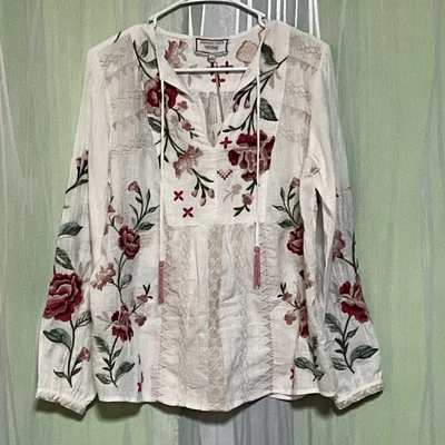 NWT$198 Johnny Was Workshop Erinn Prairie Olinda Stripe Blouse SMALL Sample - Image 1 of 4