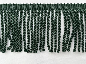 Dark green 4” Bullion Fringe Trim Twist 2 yards upholstery drapery - Picture 1 of 3