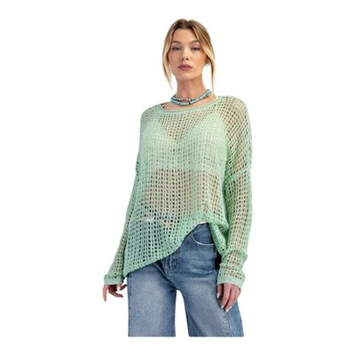 Suéter tejido para mujer Easel Los Angeles verde grande de gran tamaño Foto 1 de 4