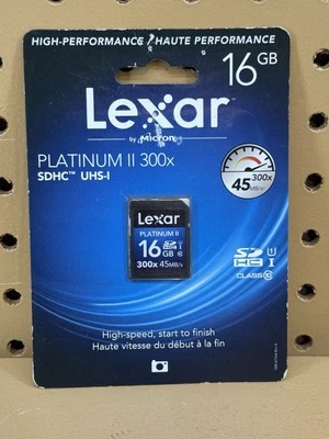 Lexar Platinum II 300x 45 MB/s 16 GB SDHC NEW - Image 1 of 2