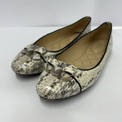Michael Kors Alice Ballet Cuero de Serpiente Genuino Pisos Mujer’s Talla 8M Foto 1 de 4